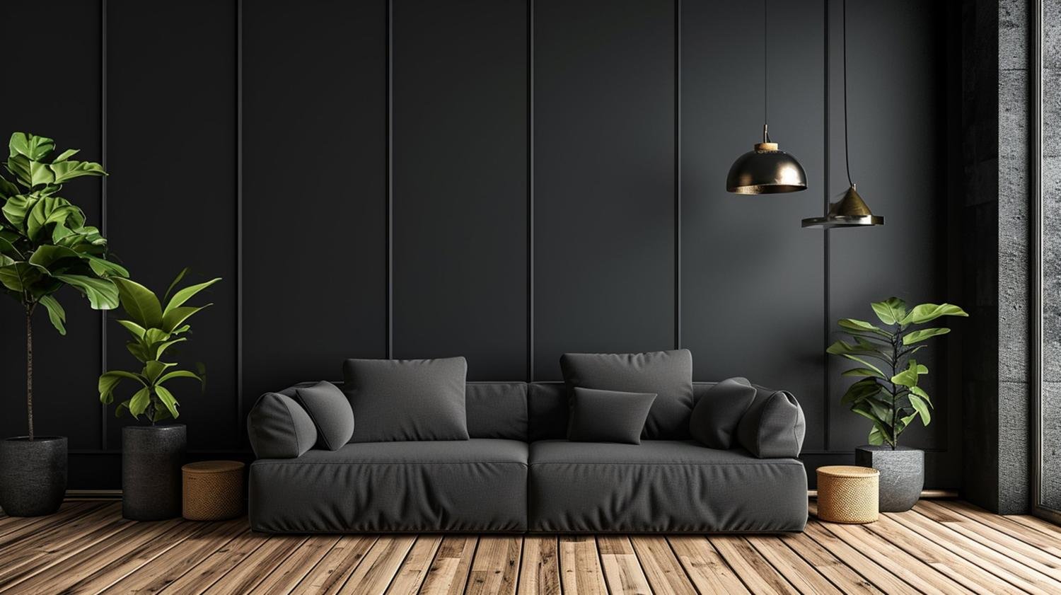 Black panelled lounge