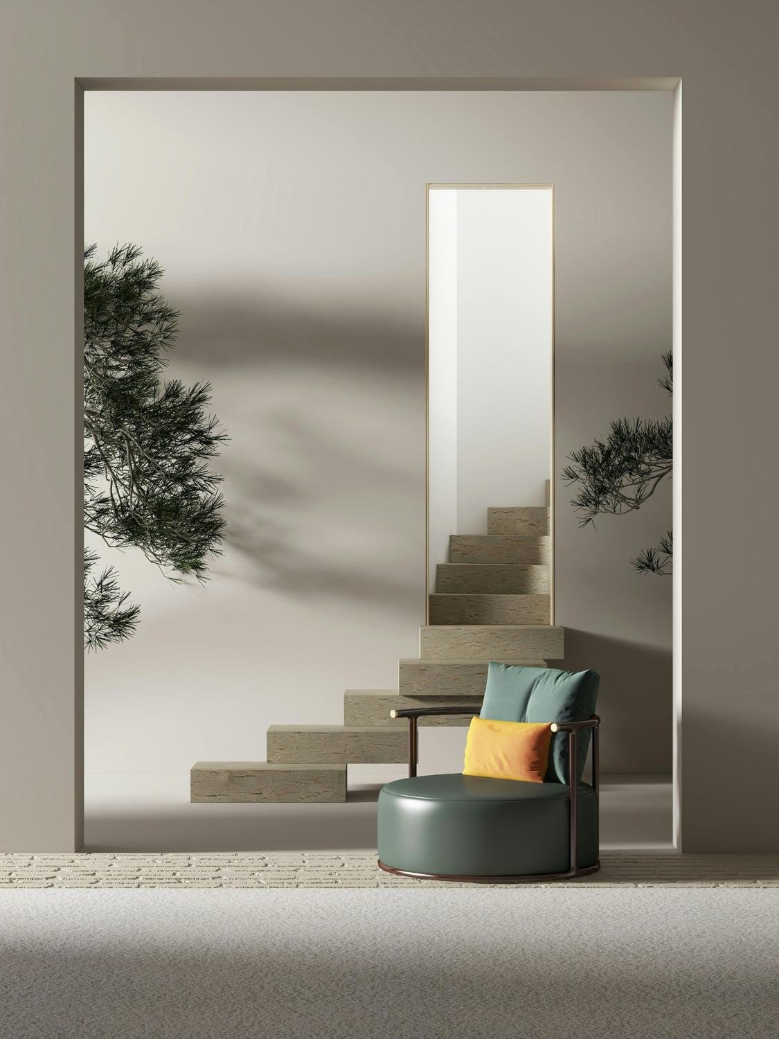 Staircase and hall